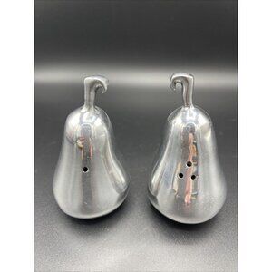 Silver Pears Salt & Pepper Shakers Heavy Silver Plated? Pewter? Hanging? 3.5”
